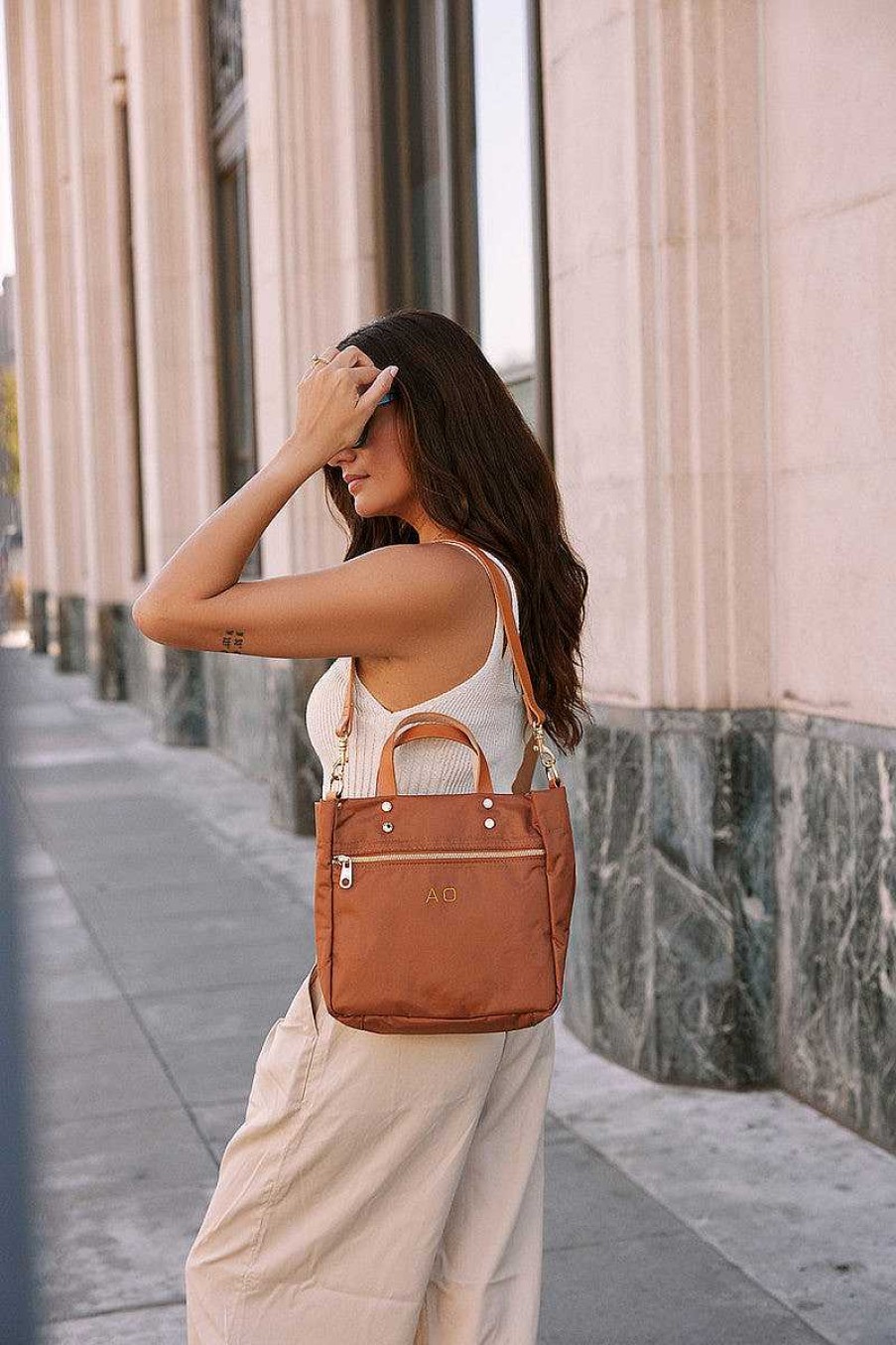 Accessories Boulevard Tote Bags | Joey Canvas Tote - Cognac (Ships In 1-2 Weeks)