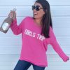 Clothing Miracle Sweaters | Girls Trip' Lightweight Pullover Sweater - Hot Pink