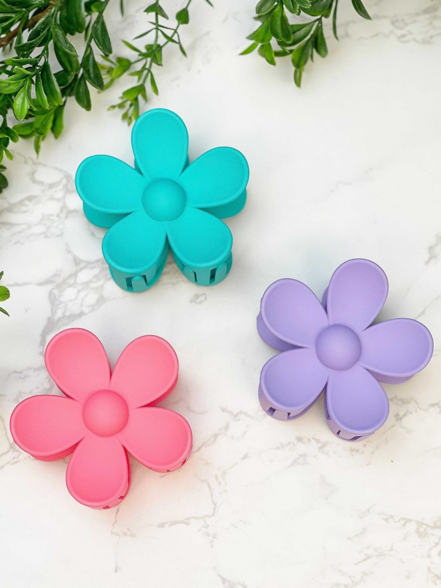 Accessories Prep Obsessed JJ Hair Ties & Clips | Flower-Shaped Hair Clip - Lavender