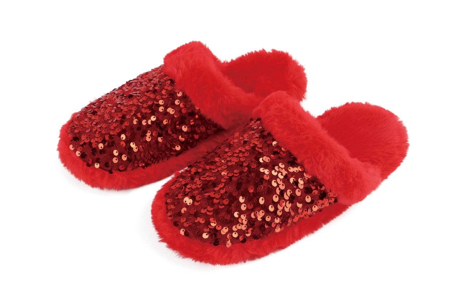 Shoes Snoozies! | Snoozies! Sequin Glam Slides - Ruby Red