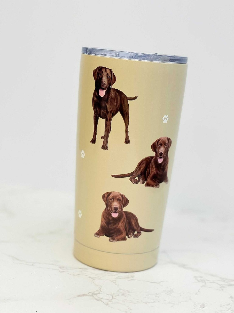 Home Decor E&S Pets | Chocolate Labrador Stainless Steel Tumbler