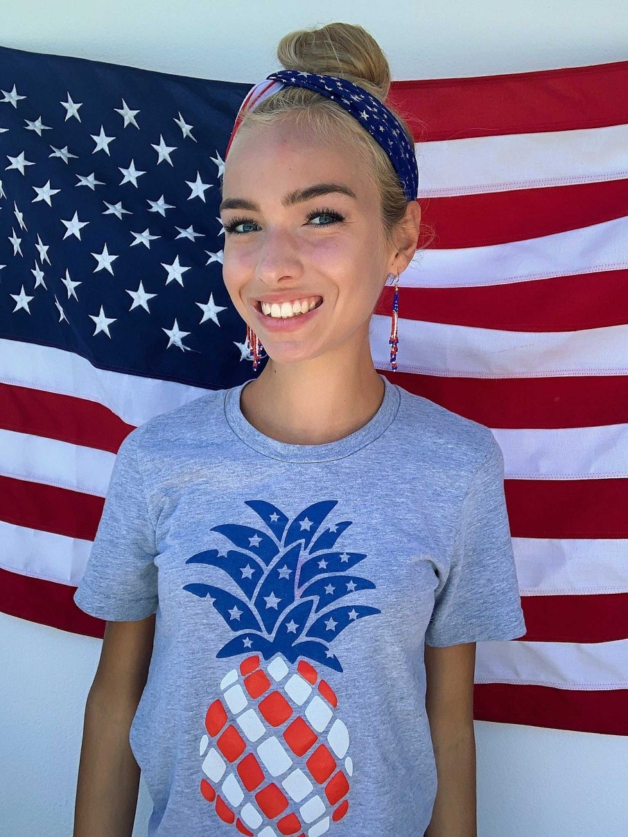 Clothing Prep Obsessed Preppy Tees | Patriotic Pineapple' Signature Graphic Tee