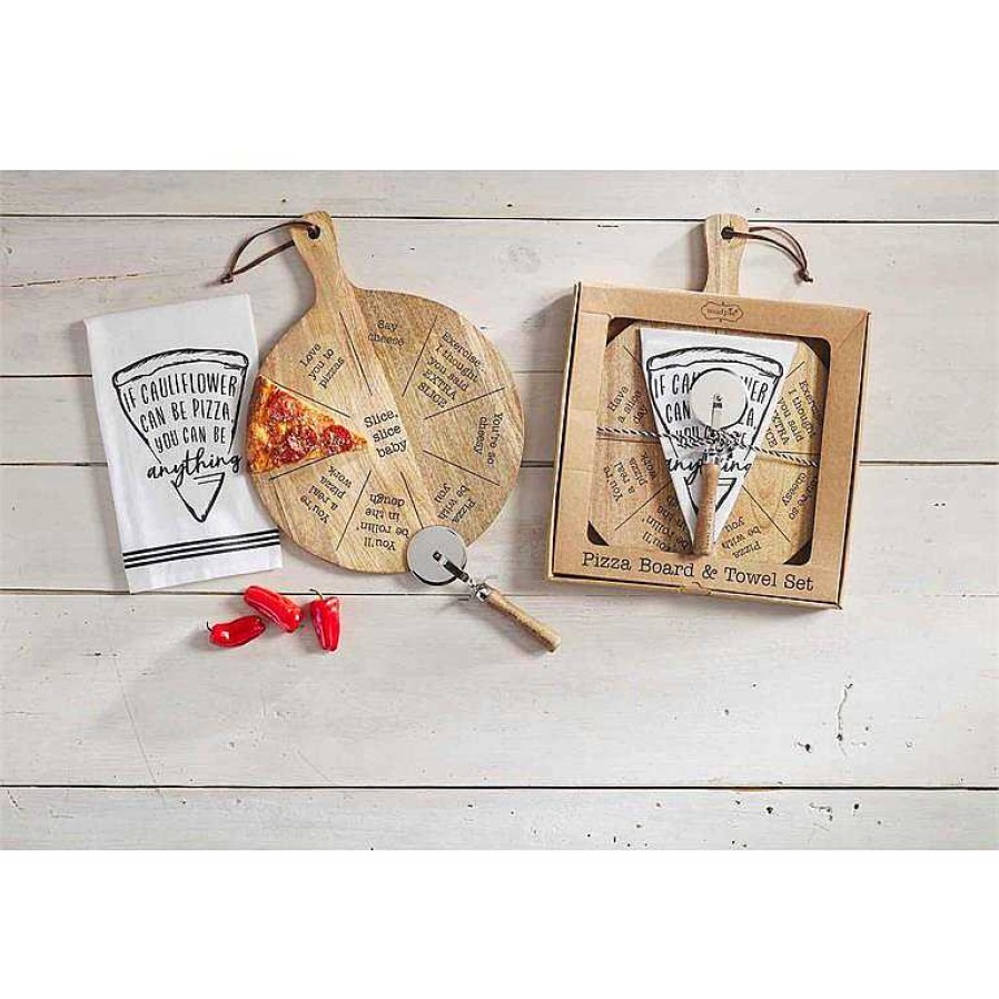 Home Decor Mud Pie | Pizza Board Set By Mud Pie