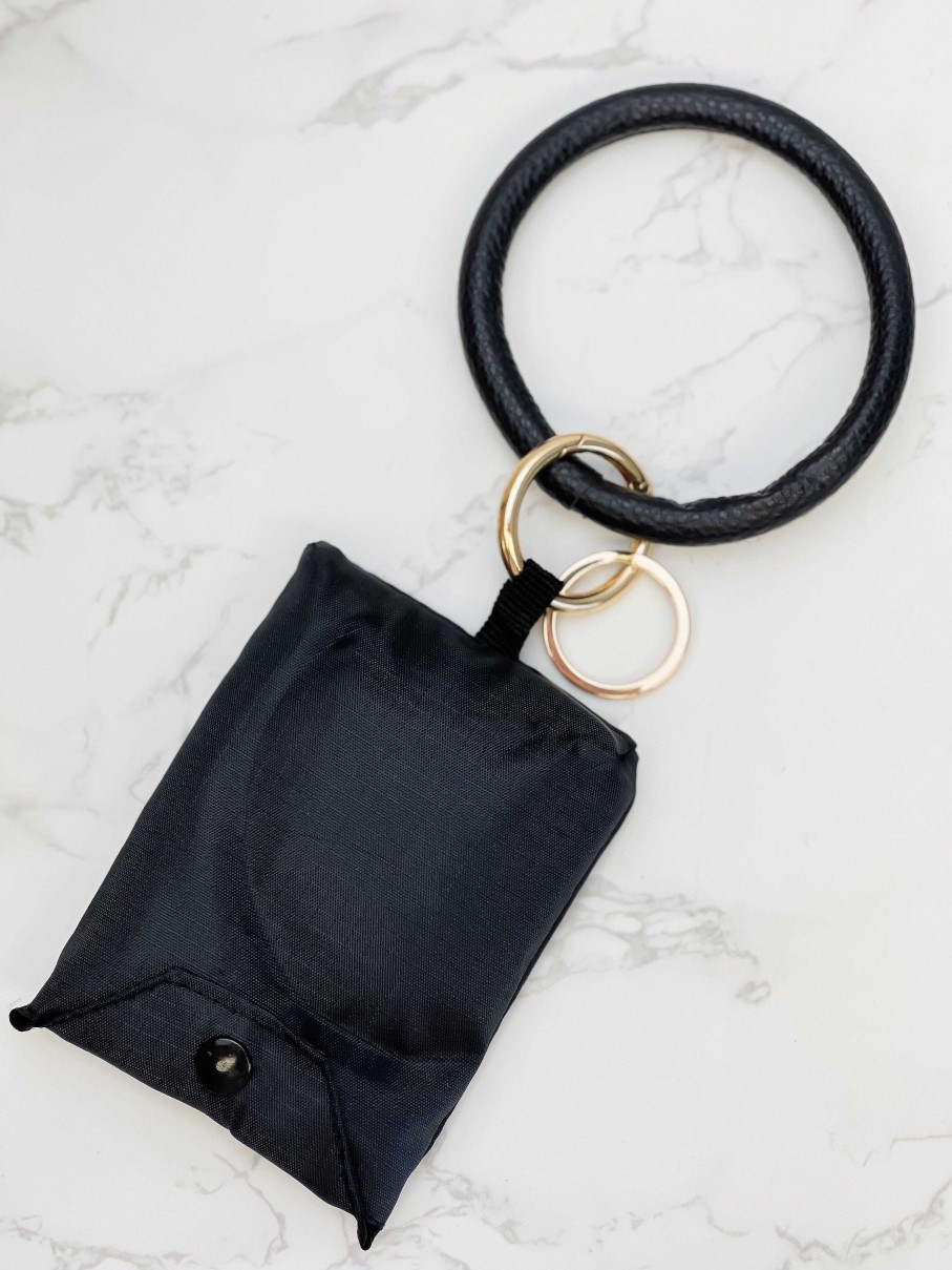 Accessories Prep Obsessed MONT Tote Bags | Reusable Tote Key Ring - Black