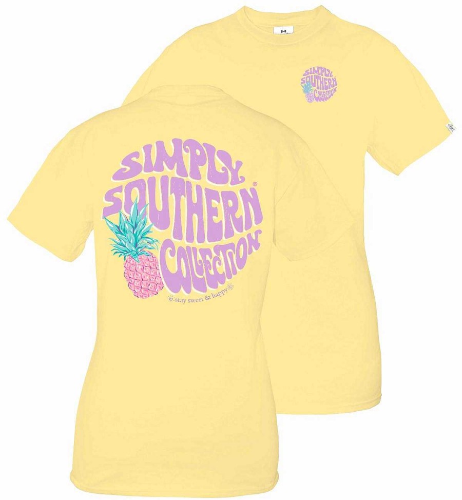 Clothing Simply Southern Short Sleeve | Youth Pineapple Logo Short Sleeve Tee By Simply Southern