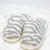 Shoes Prep Obsessed JTC | Zebra Fuzzy Slippers - Gray