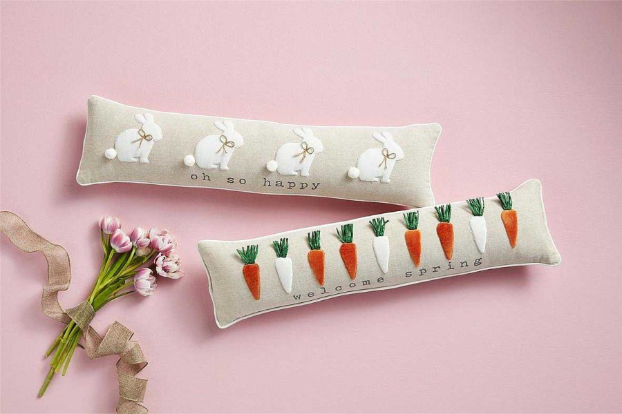 Home Decor Mud Pie | Carrot & Bunny Longe Applique Pillows By Mud Pie