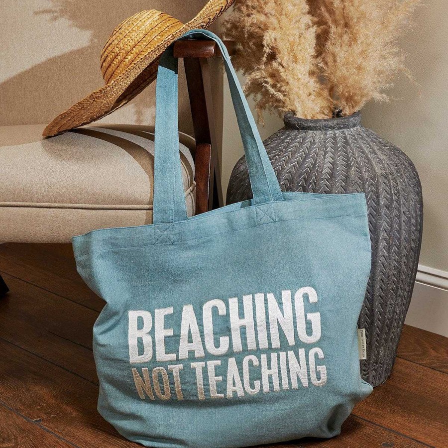 Accessories Primitives By Kathy Tote Bags | Beaching Not Teaching' Blue Tote Bag