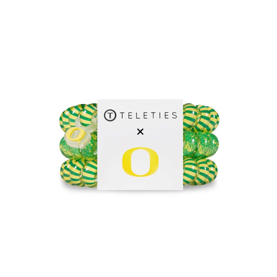 Accessories Teleties Hair Ties & Clips | Teleties Hair Tie - Large Band Pack Of 3 - University Of Oregon