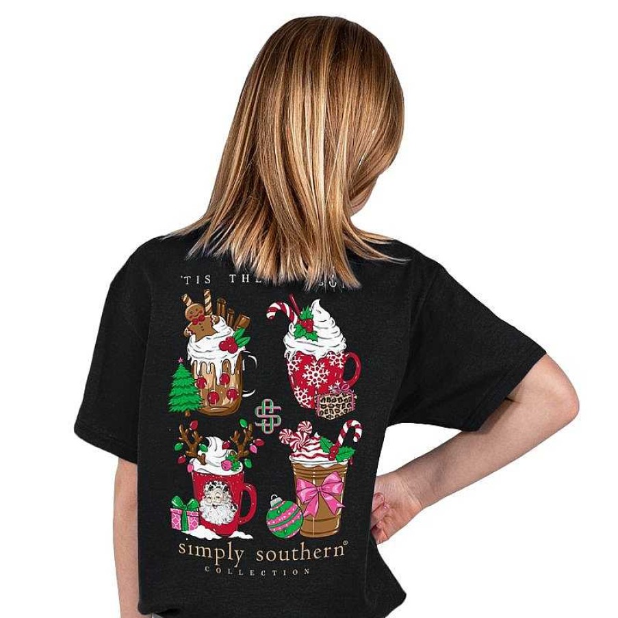 Clothing Simply Southern Preppy Tees | Youth 'Tis The Season' Christmas Short Sleeve Tee By Simply Southern