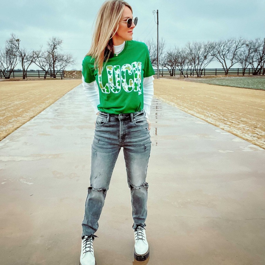 Clothing Prickly Pear TX Graphic Tees | Luck' Shamrock Short Sleeve Graphic Tee