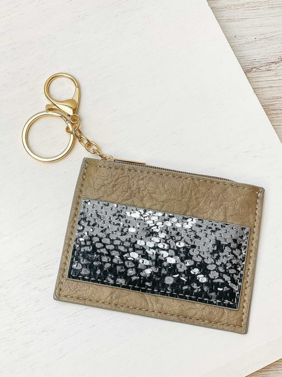 Accessories Prep Obsessed PR Wallets | Textured Leather Cardholder - Black Snakeskin