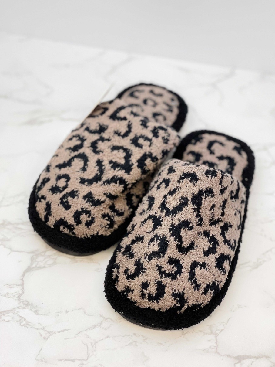 Shoes Prep Obsessed JTC | Leopard Fuzzy Slippers - Coffee