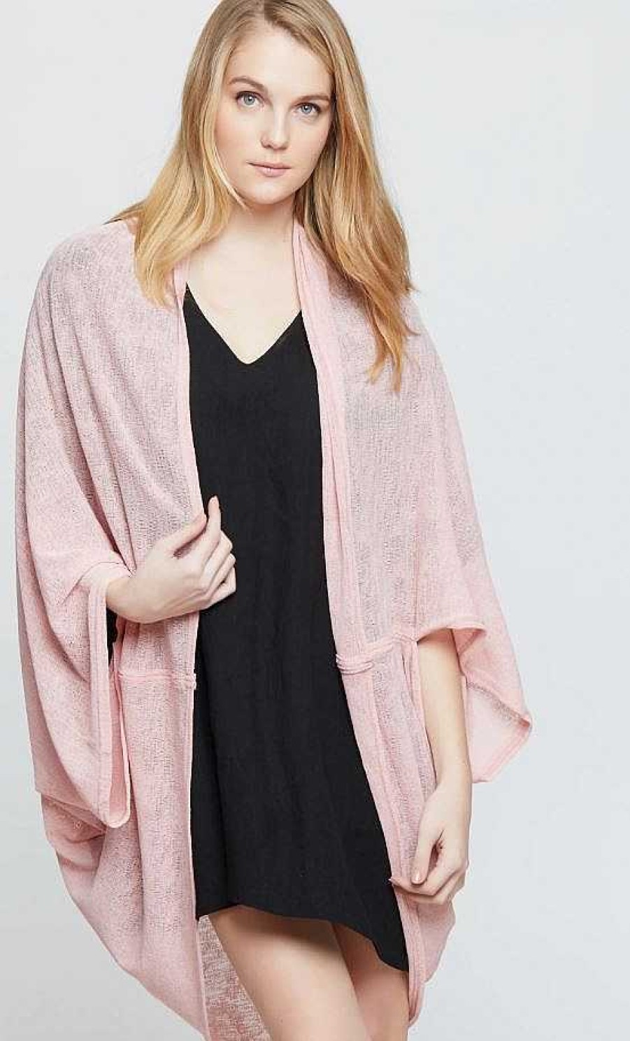 Clothing Prep Obsessed KW Kimonos | Sheer Lightweight Cocoon Kimono - Light Pink