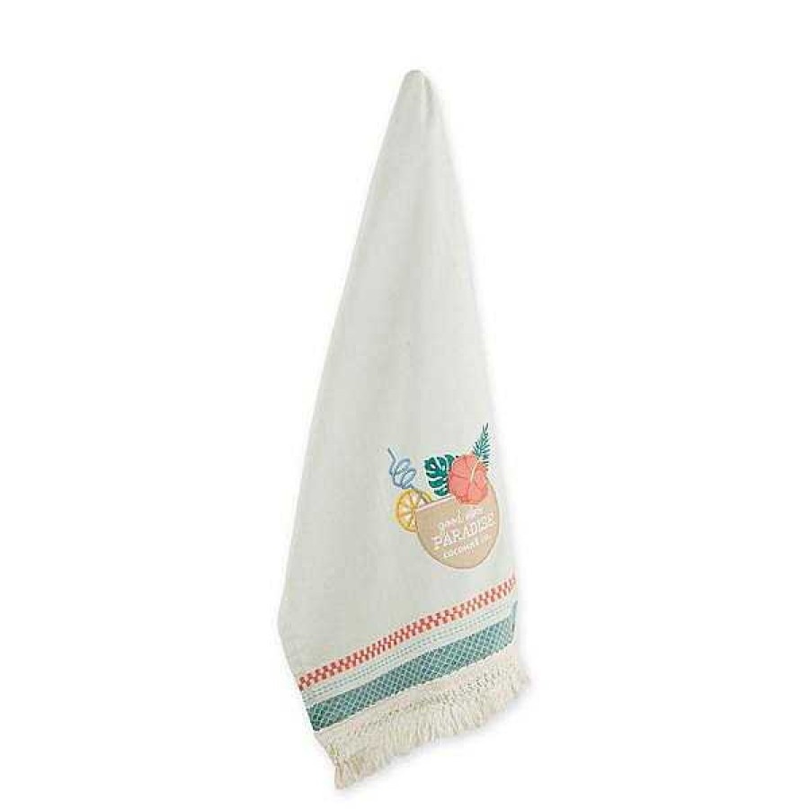 Home Decor DII | Paradise Coconut Drink Embellished Dish Towel