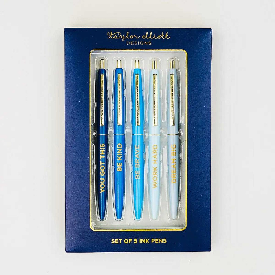 Home Decor Taylor Elliott Designs | Navy Motivational Pen Set