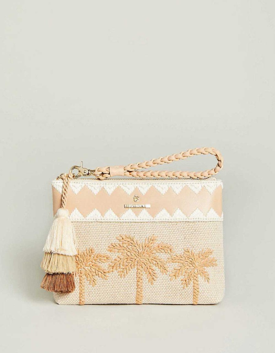 Accessories Spartina Wristlets & Clutches | Natural Palm Beach Maci Wristlet By Spartina