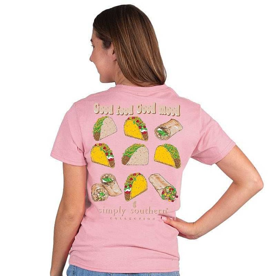 Clothing Simply Southern Preppy Tees | Good Food Good Mood' Taco Short Sleeve Tee By Simply Southern