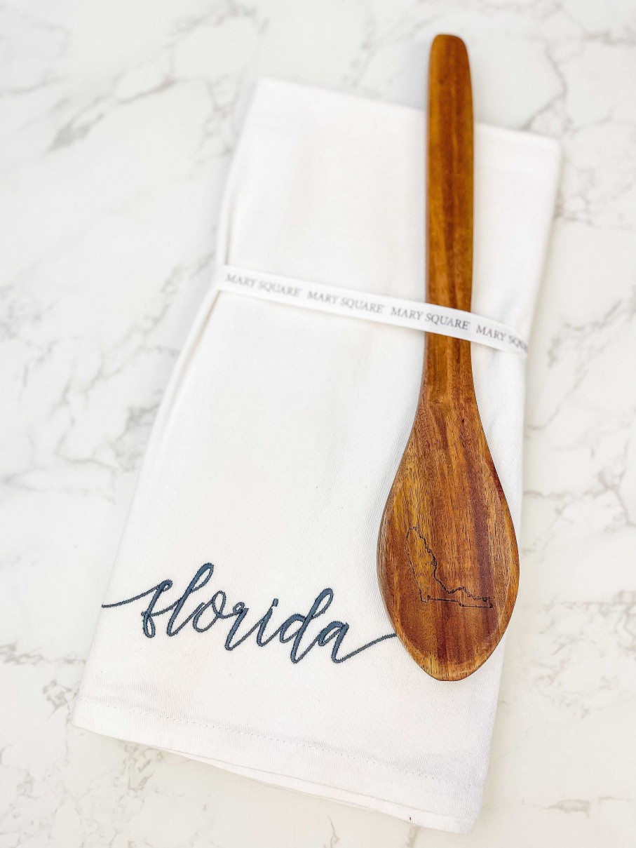 Home Decor Mary Square | Florida Tea Towel & Spoon Set