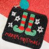 Accessories Prep Obsessed PR Wallets | Merry Christmas' Elf Shoes Beaded Zip Pouch