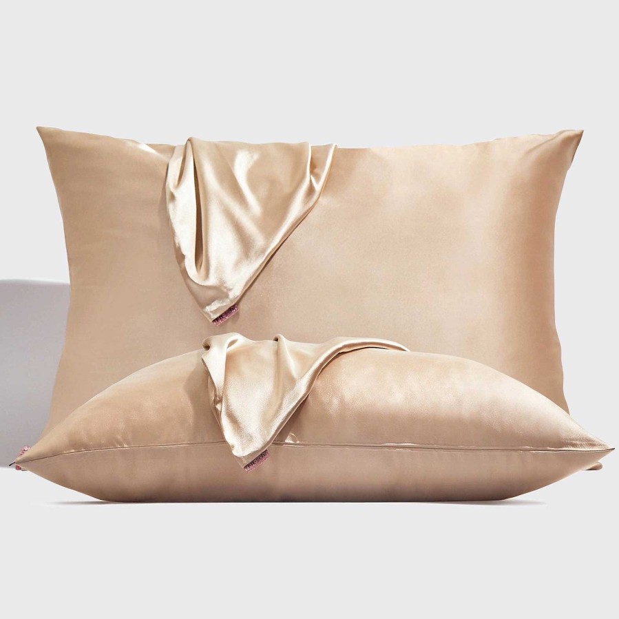 Home Decor Kitsch | Holiday Satin Standard Pillowcase Set - Champagne