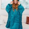 Home Decor Ave Shops | Oversized Velour Blanket Hoodie In Green - 12/4