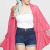 Clothing Prep Obsessed KW Kimonos | Sheer Lightweight Cocoon Kimono - Fuchsia