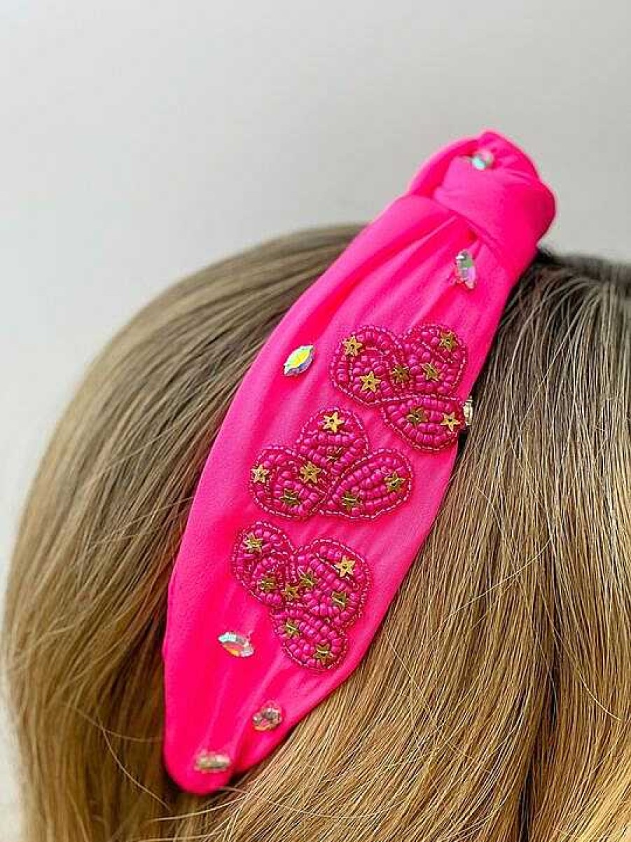 Accessories Prep Obsessed TL Headbands | Cowgirl Embellished Headband - Hot Pink