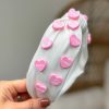 Accessories Prep Obsessed TL Headbands | Conversation Heart Headband - White/Pink Hearts