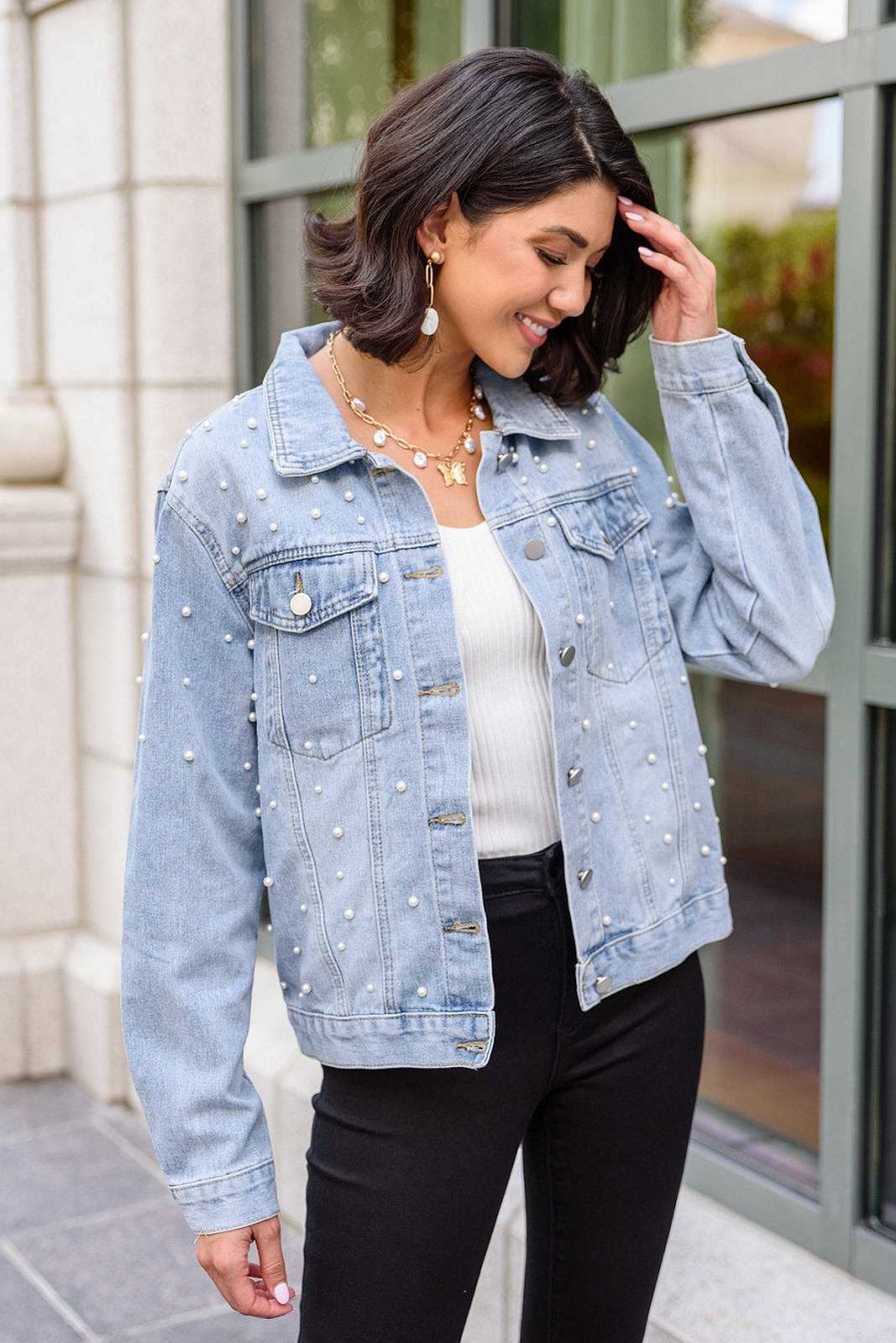 Clothing Ave Shops Jackets | Pearl Baby Jean Jacket