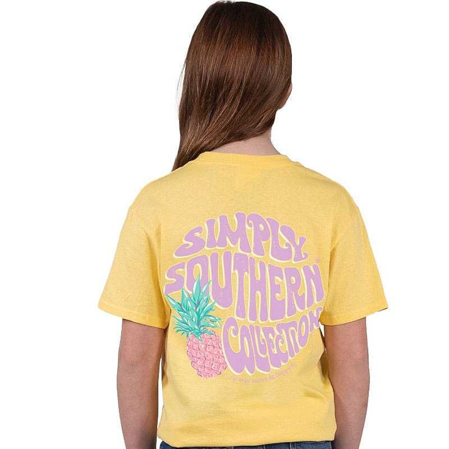 Clothing Simply Southern Short Sleeve | Youth Pineapple Logo Short Sleeve Tee By Simply Southern