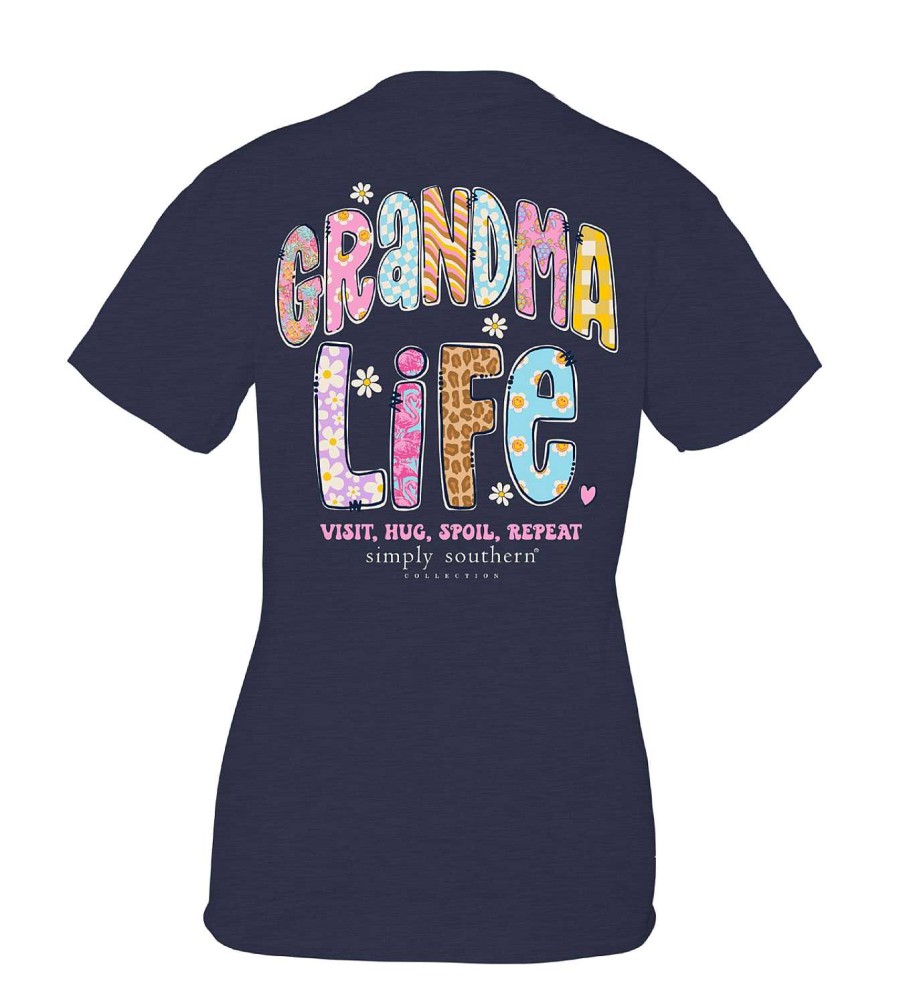 Clothing Simply Southern Preppy Tees | Visit, Hug, Spoil, Repeat' Grandma Short Sleeve Tee By Simply Southern