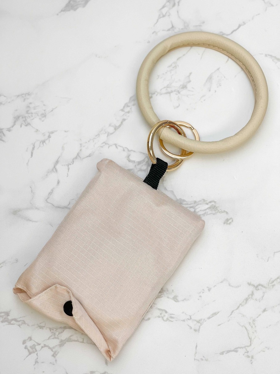 Accessories Prep Obsessed MONT Tote Bags | Reusable Tote Key Ring - Beige