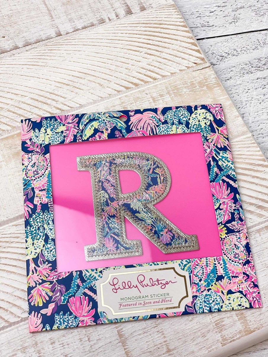 Home Decor Lilly Pulitzer | Printed Monogram Sticker By Lilly Pulitzer - R