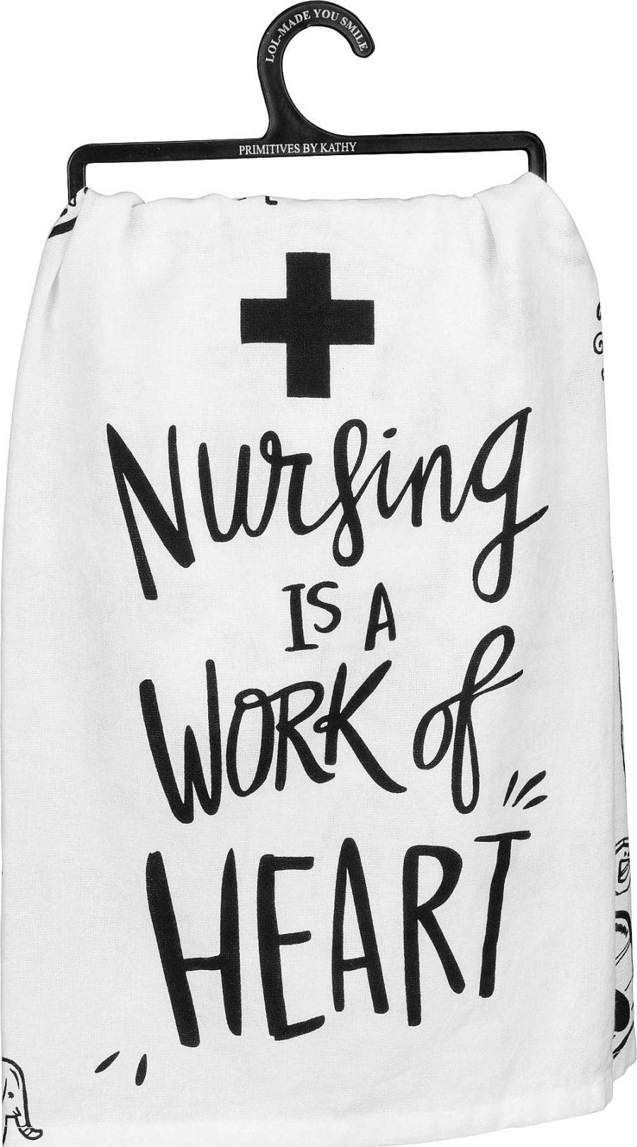 Home Decor Primitives By Kathy | Nursing Is A Work Of Heart' Kitchen Towel