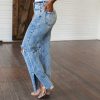 Clothing Ave Shops Denim | Carter High Rise Slit Hem Straight Jeans