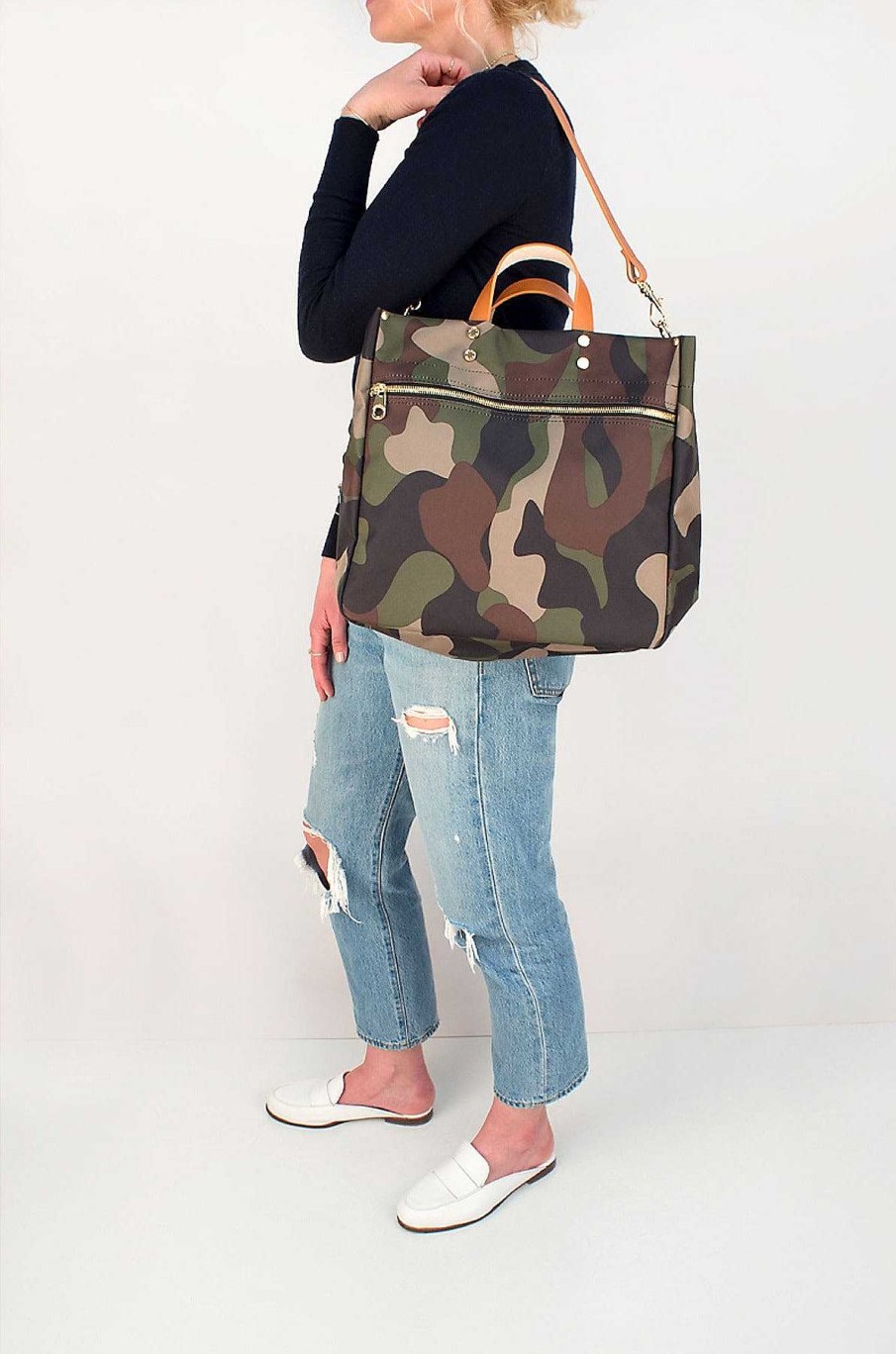 Accessories Boulevard Tote Bags | Codie Camo Nylon Tote (Ships In 1-2 Weeks)