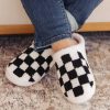 Shoes Ave Shops | Checked Out Slippers In Black - 12/4