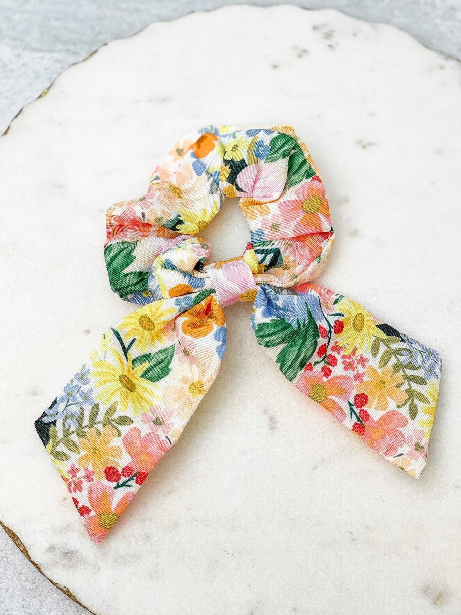 Accessories Rifle Paper Co Hair Ties & Clips | Marguerite Hair Scrunchie By Rifle Paper Co