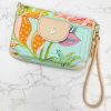 Accessories Spartina Wristlets & Clutches | Queenie Tropical Floral Sea Foam Multi-Phone Wallet Wristlet By Spartina