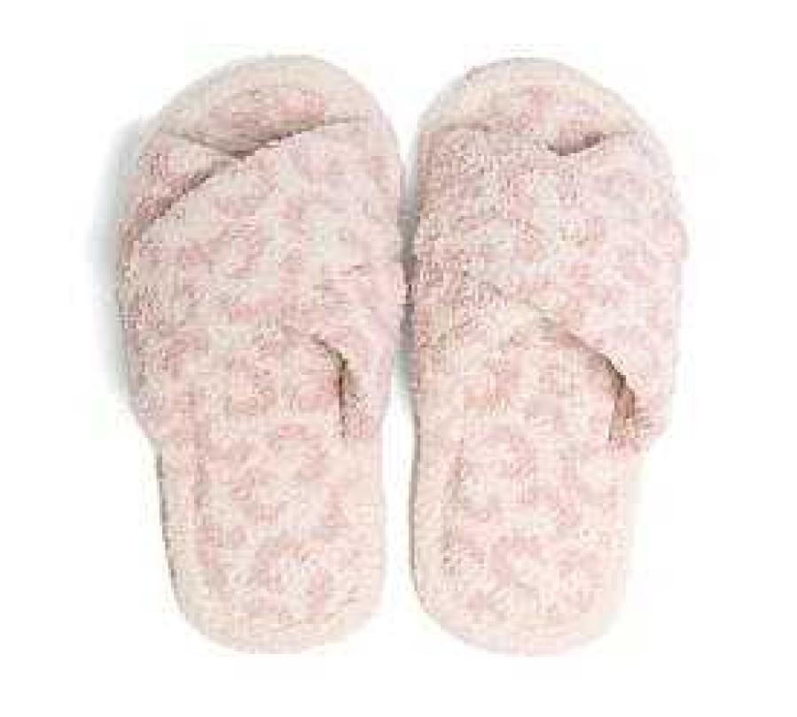 Shoes Prep Obsessed JTC | Leopard Criss Cross Fuzzy Slippers - Pink