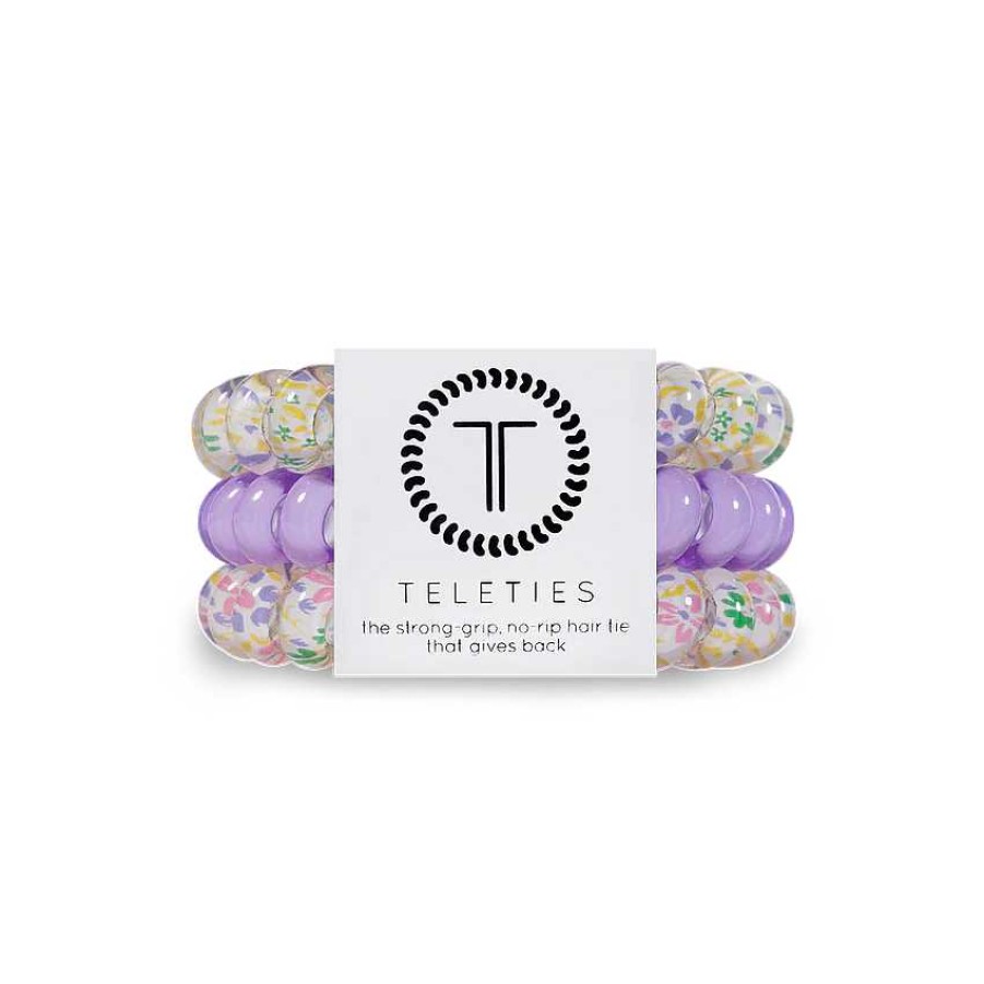 Accessories Teleties Hair Ties & Clips | Teleties Hair Tie - Large Band Pack Of 3 - In Bloom