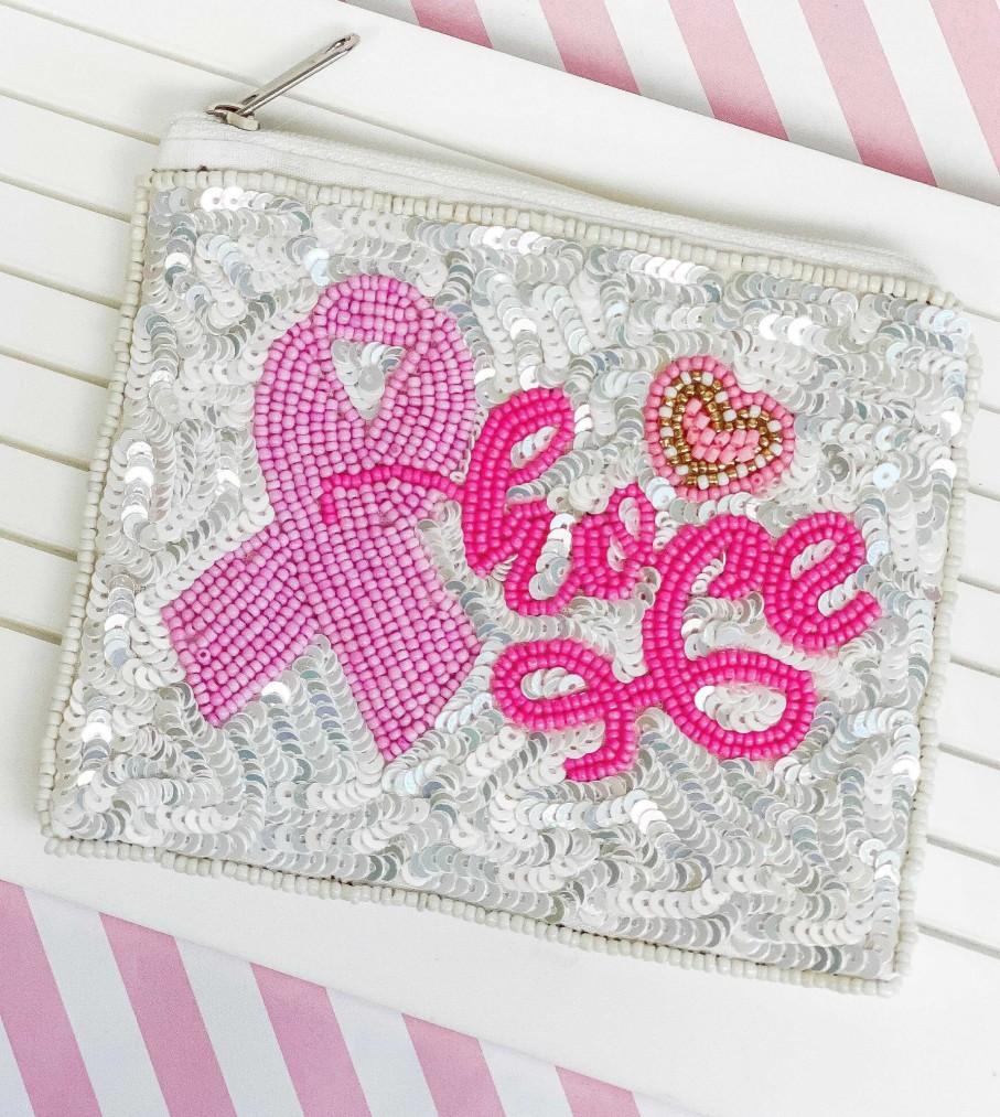 Accessories Prep Obsessed PR Wallets | Hope Charm Beaded Zip Pouch