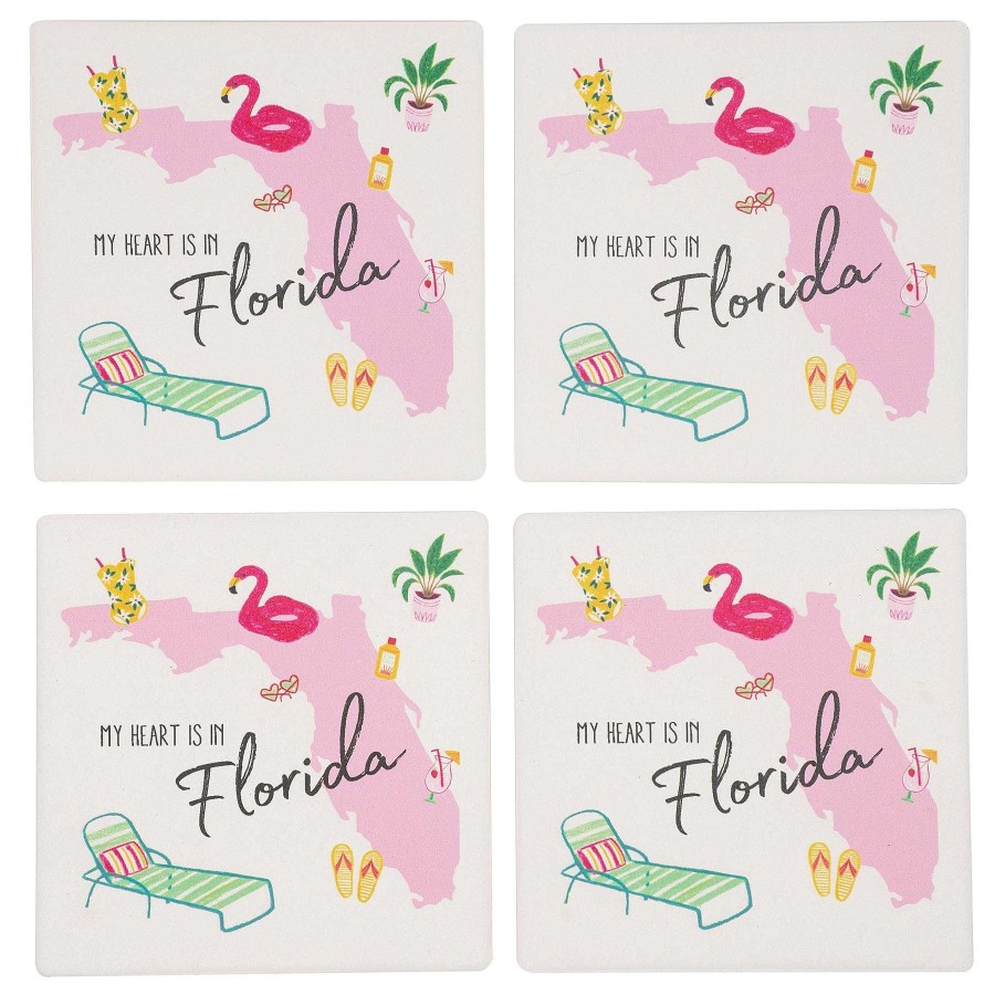 Home Decor Primitives By Kathy | My Heart Is In Florida' Coasters